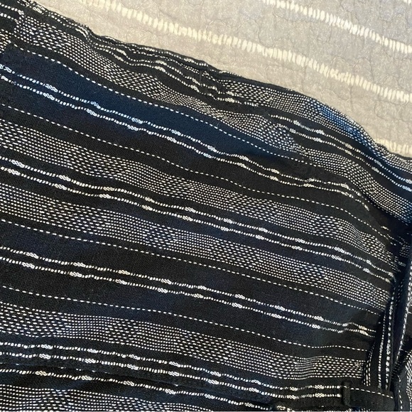 Ana A New Approach Womens SZ XXL Linen Blend Black Stripe Hi Rise Belted Shorts - Picture 6 of 7